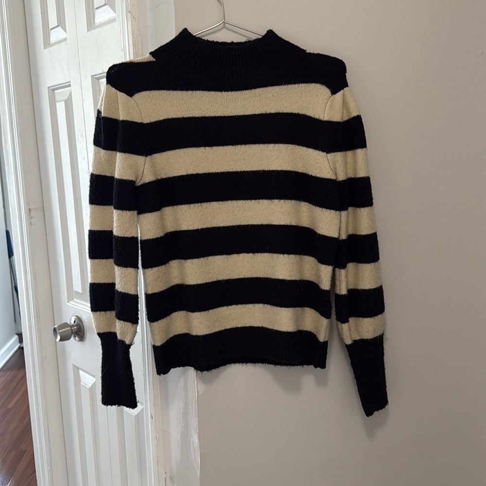 Striped Black and Cream Sweater